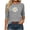 Gray, variant on Floral Tshirts for Women 3/4 Sleeve Casual Tunic Shirts Crew Neck Loose Summer Fall Going Out Outfits Army Green, XL