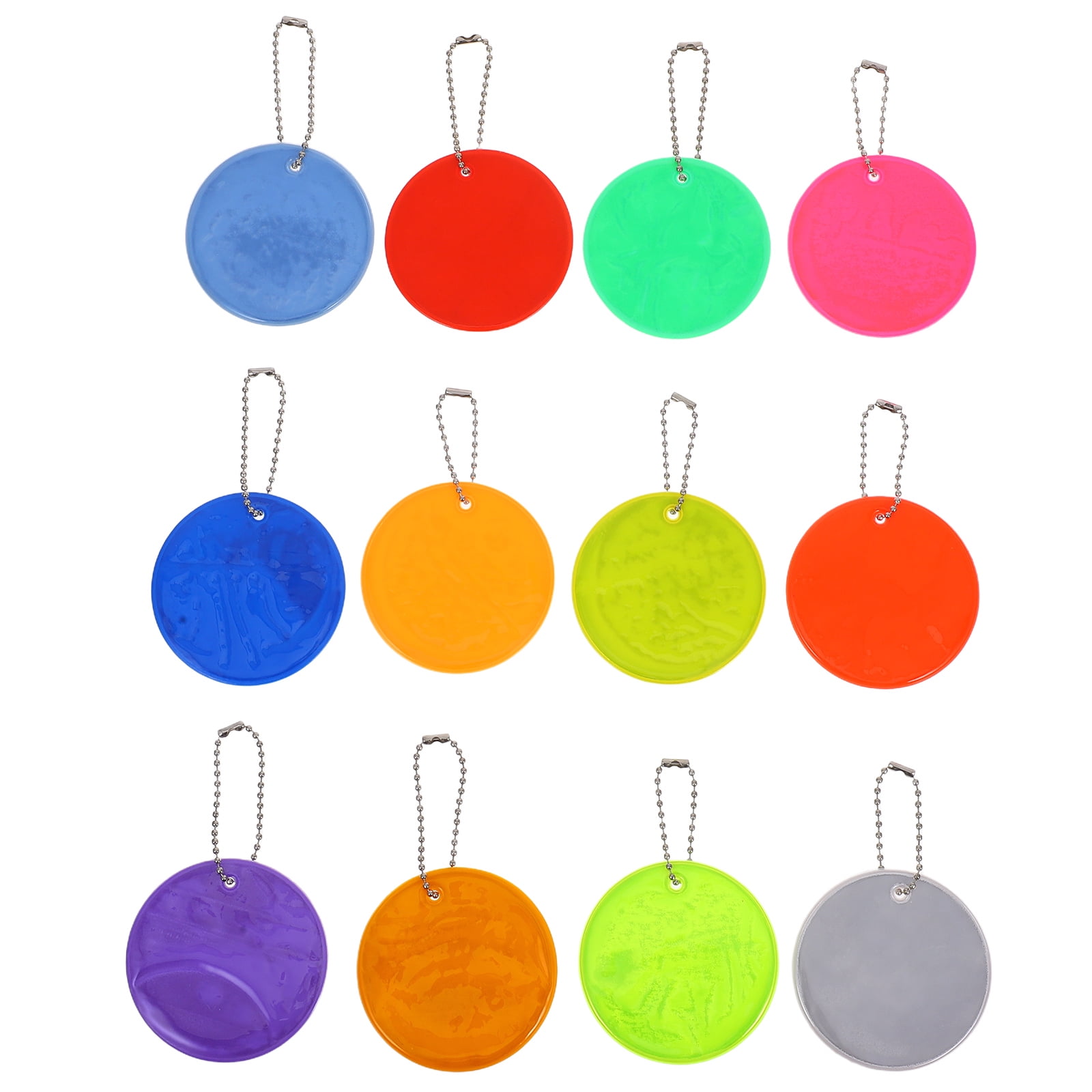FRCOLOR 24pcs Reflective Pendant Keychain for Backpacks Reflective Safety Tag for Night Running and Cycling Lightweight Reflector Keyring for Increased Visibility and Safety