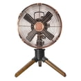 thumbnail image 2 of 8 inch Retro Tripod Wood Leg Table Fan Black, 2 of 5