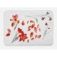 thumbnail image 1 of Floral Bath Mat, Autumn Flowers and Leaves Petals Illustration in Watercolors Painting Artwork, Non-Slip Plush Mat Bathroom Kitchen Laundry Room Decor, 29.5 X 17.5 Inches, Red Purplegrey, Ambesonne, 1 of 2