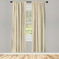 thumbnail image 3 of Ambesonne Geometric Curtains, Rhombus Pattern Abstract, Pair of 28"x95", Pale Brown White, 3 of 5