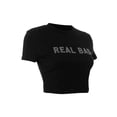 thumbnail image 5 of Genuiskids Women Letter Graphic Print Crop Top Teen Girl Round Neck Short Sleeve Tee Summer Cute Aesthetic T Shirt Tops, 5 of 9