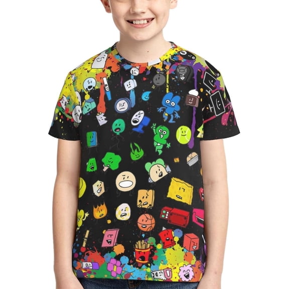 Boys Girls Battle for Dream Island Bfdi 3D Graphic T-Shirts Short Sleeve Tees Shirt for Kids