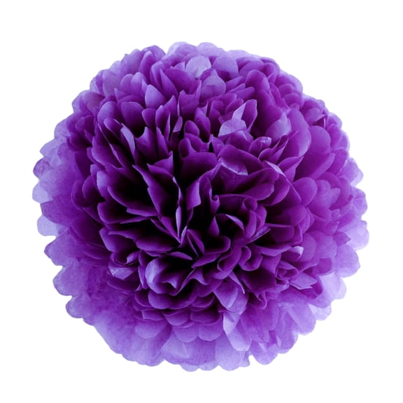 Bewildely Papel púrpura de Pom Pom de 7,8 pulgadas para el papel de flores de tejido colgante de fiesta de cumpleaños Kits de decoración para fiestas Púrpura 12 pulgadas