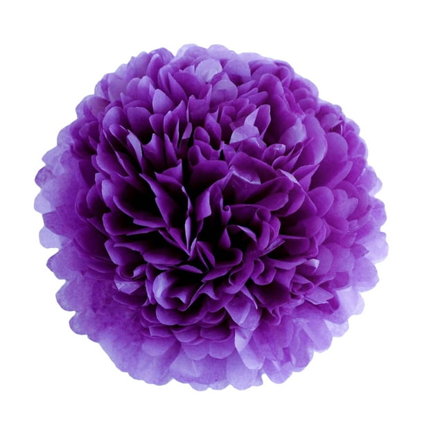 Yuarrent Juego de 1 Uds. De flores de papel púrpura de 7,8 pulgadas para colgar, flores para fiesta de cumpleaños, bolas de flores, Kits de decoración para fiestas Púrpura 10 pulgadas