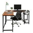 thumbnail image 4 of Fithood FCH Particleboard Paste Triamine L-Shaped Right Angle 140cm Splicing Computer Desk Retro Color & Black, 4 of 5