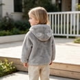thumbnail image 2 of hengsof Toddler Boys Girls Hooded Fleece Jacket Long Sleeve Coat Cute Bear Hoodie Zip Up Fall Winter Warm Outwear with Pocket 1-5Y, 2 of 7
