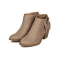 thumbnail image 5 of New Women Soda Maxwell Suede Almond Toe Buckle Fringe Back Western Bootie Size, 5 of 5