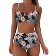 thumbnail image 1 of Gibobby Conjunto de Bikini Bikini de cintura alta para mujer, bañador Sexy de realce de dos piezas, traje de baño Vintage de dos piezas, conjunto de Biki(Negro,M), 1 of 3
