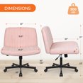 thumbnail image 3 of NEO CHAIR Criss Cross Legged Office Desk Vanity Armless Chair with Wheels Swivel, Pink, 3 of 8