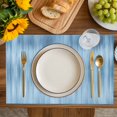 thumbnail image 4 of Blue Placemats Set of 12, Modern Abstract Art Ombre Striped Placemats for Dining Table, Place Mats for Kitchen Tabletop, Waterproof Wipeable Dining Table Mats Set, 4 of 9