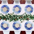 thumbnail image 5 of 15 Inch Round Grid Plate Mats Heat Non-Slip Resistant PVC Placemats for Kitchen Dining Table Decor Blue Ink Clouds 6PCS, 5 of 5