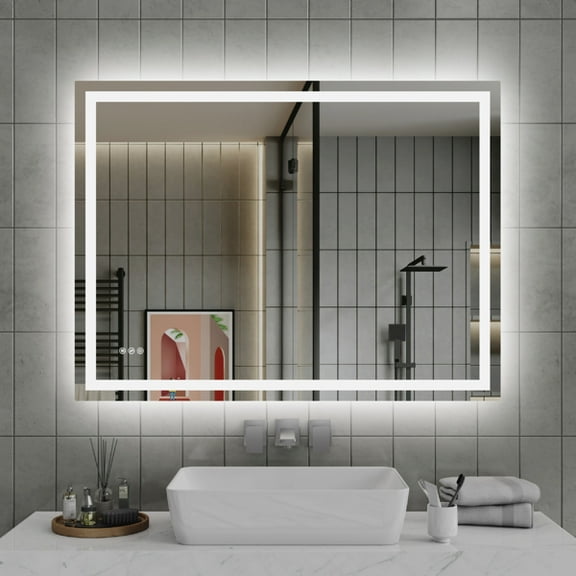 48"x36" LED Bathroom Mirror - Front/Back Lit Vanity Mirror with 3 Color Temp, Anti-Fog & Dimmable Memory Function for Modern Bathrooms