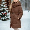 thumbnail image 5 of Gamivast Long Quilted Jacket for Girls 4-13 Years Old Winter Zip Up Hooded Warm Coats with Pockets Loose Fitted Stand Collar Long Sleeve Puffer Jacket with Belt Kids Winter Clothes, 5 of 6