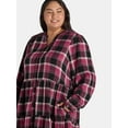 thumbnail image 3 of Time And Tru Women's and Women's Plus Tiered Plaid Shirt Dress, Sizes XS-4X, 3 of 4