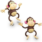 4E's Novelty Inflatable Monkeys (2 Pack) 27 Inch Large Monkeys inflatable For Party Decoration, Jungle Safari Birthday Party Supplies Kids Animal Party Decor, Baby Shower Favors