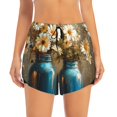 thumbnail image 2 of Picia Rustic Daisy Mason Jars Pattern Women's 2 in 1 Athletic Running Shorts High Waisted Workout Casual Gym Sweat Shorts with Comfy Liner Zipper Pockets-Medium, 2 of 9