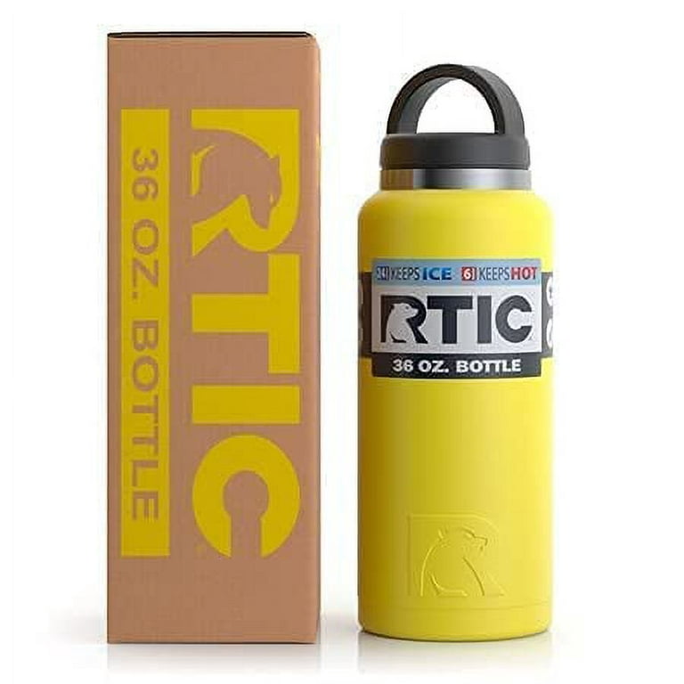 RTIC 36 oz Vacuum Insulated Water Bottle, Metal Stainless Steel Double Wall  Insulation, BPA Free Reusable, Leak-Proof Thermos Flask for Hot and Cold  Drinks, Travel, Sports, Camping, Sunflower 