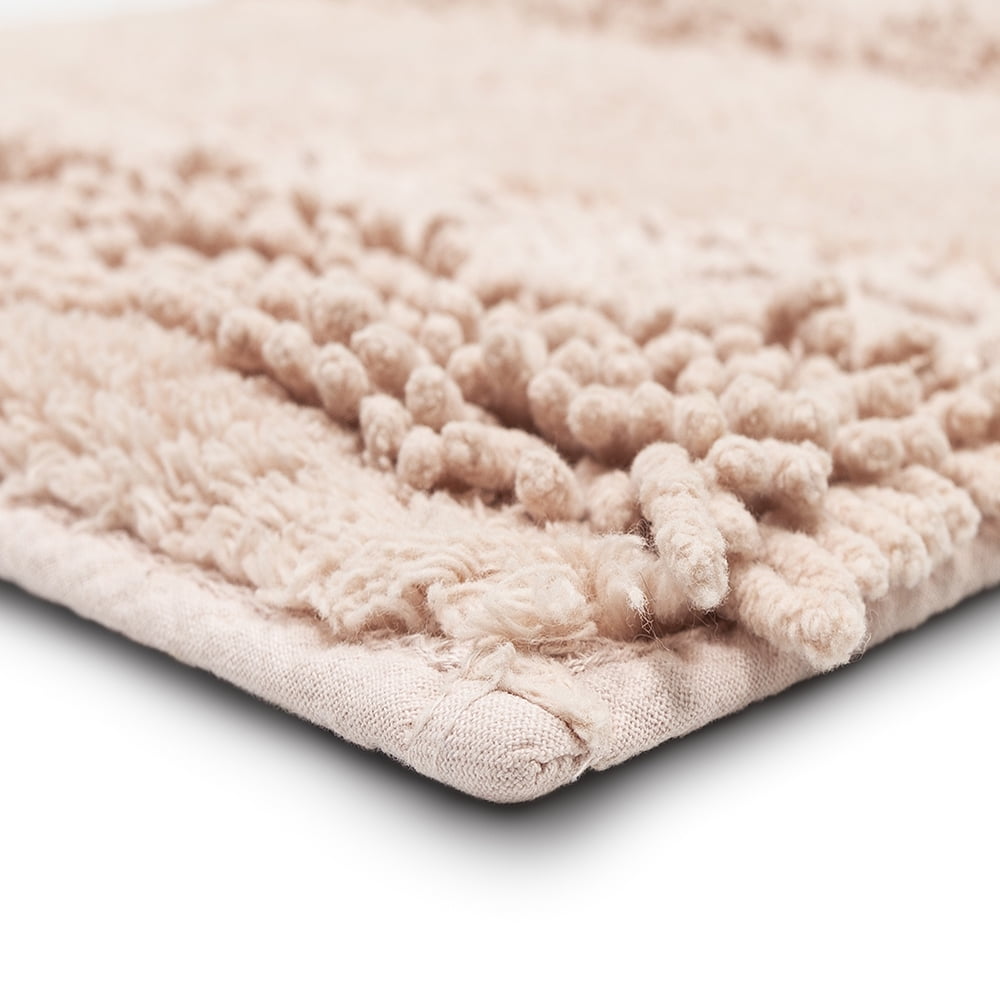 Mohawk Home Plush Cotton Fade/Stain Resistant Non-slip Machine Washable Bath Mat, Blush, 2' x 5'