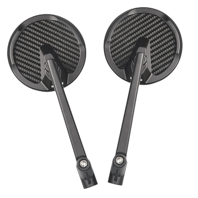 DYNWAVECA Accessoires de Modification de Rétroviseurs s'Adapte aux Vis M8 M10 Rétroviseurs en Fibre de Carbone Gauche et Droite pour Scooters Moto Rond
