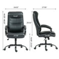 thumbnail image 2 of Noble House Geoff 44" High Back PU Office Chair, Ergonomic Adjustable Height and Wide Cushioned Seat, Black, 2 of 6