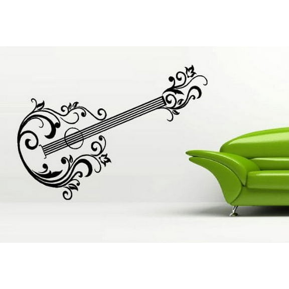 Decal ~ DECORATIVE GUITAR ~ WALL DECAL, HOME DECOR 13" X 25"