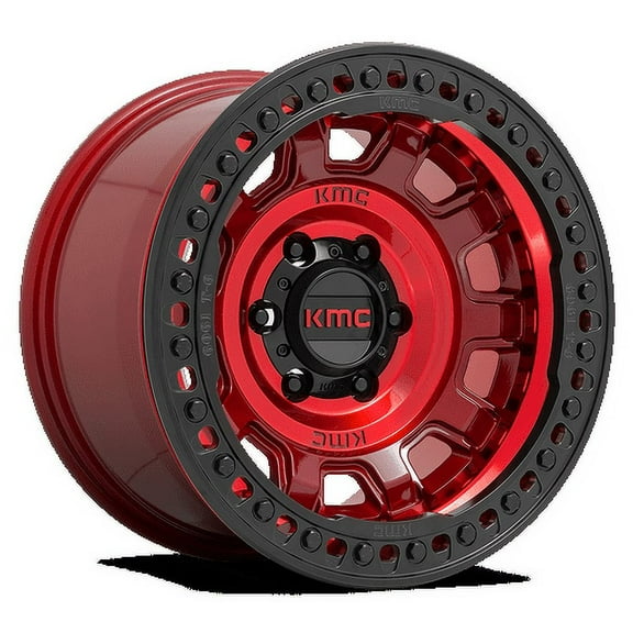 Kmc Km236 Tank Beadlock 17X9 6X139.7 -15Et 64.1Cb Candy Red Wheel