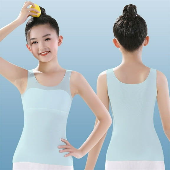 KkSLirnhs Bra for Girls 10-12 Girl Bras 12-14 Breathable & Buttery-Smooth Girls' Camisole Bra - No Underwire, Modal Fabric for All-Day Softness 11 Years Blue