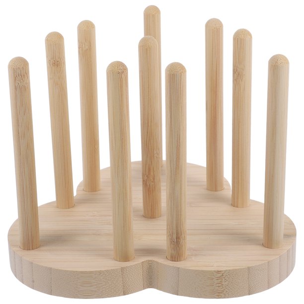 Paper Cup Holder Stand Bamboo Disposable Cup Rack 3Grid Cup Organizer