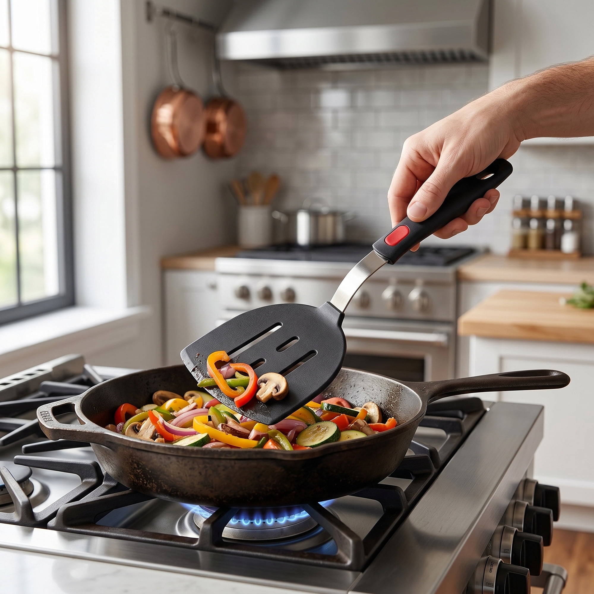 Unique Bargains Heat-Resistant Dishwasher Safe Spatula Black-Missed Scoop 11" x 5.2"