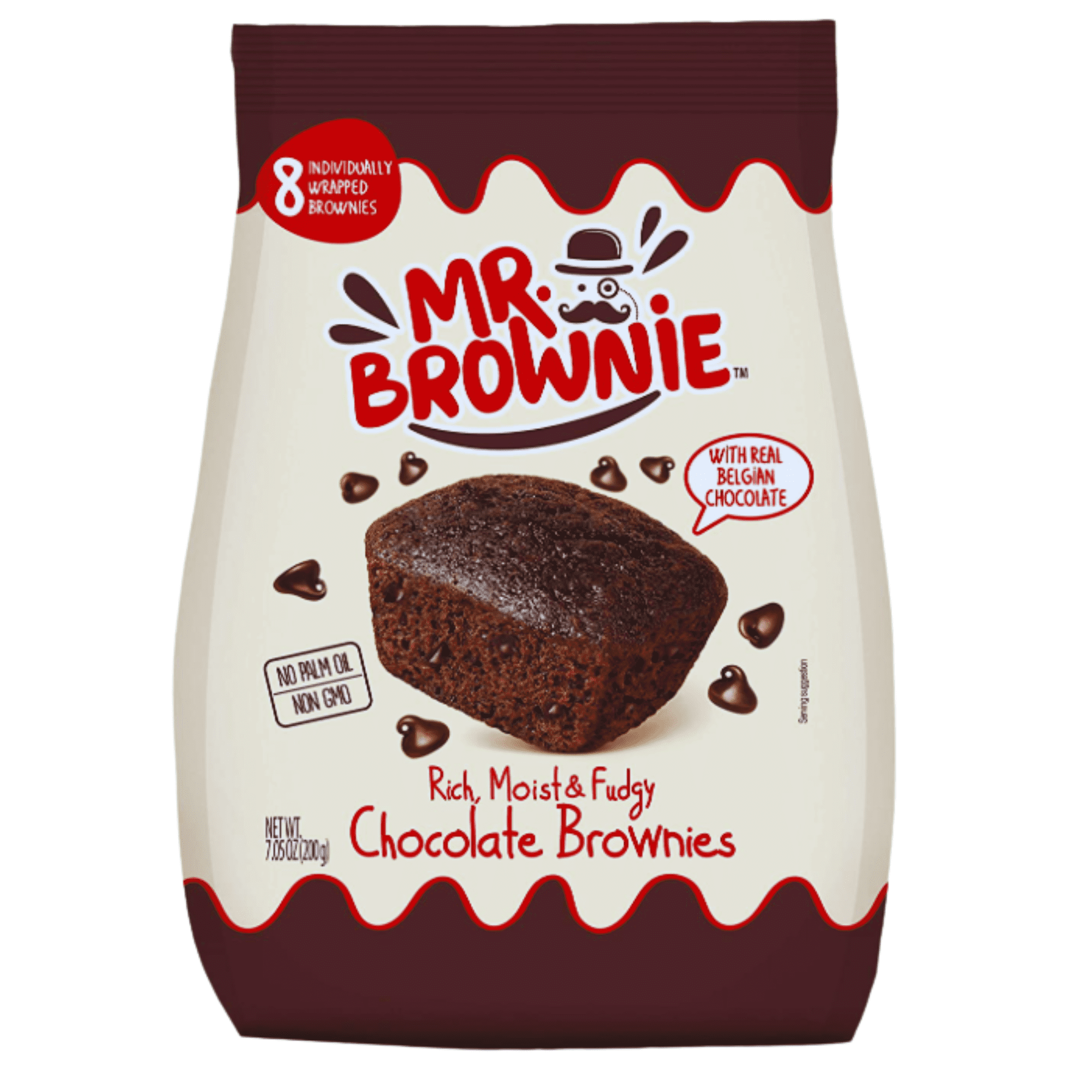 FSSTAM Chocolate Brownies, 8 Individually Wrapped Brownie Bites, Snack