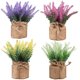 thumbnail image 2 of Planta artificial en maceta, cuerda de cáñamo, bolsa, flor falsa, bonsái, pequeña lavanda, decoración, regalo, planta artificial en maceta, 2 of 5