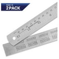 thumbnail image 2 of Unbranded Stainless Steel Ruler with Inch/Metric Conversion Table, 12 Inch, 2 Count, 2 Pack, 2 of 7