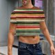 thumbnail image 1 of Blusas y camisas de manga corta y cuello redondo para hombre, blusas de verano con estampado y mangas cortas para hombre., 1 of 8
