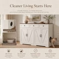 thumbnail image 4 of 61.81‘’ Large Cat Litter Enclosure,Dog-Proof Enclosure for self-Cleaning Litter Boxes,Power Outlet,White, 4 of 7