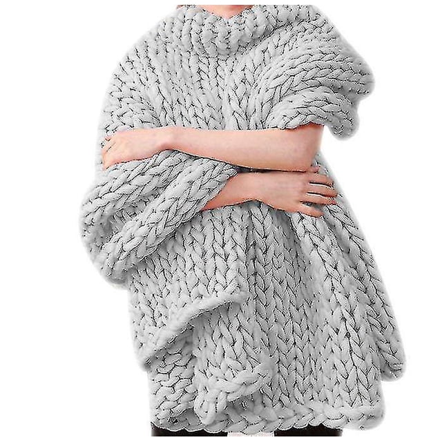 Handmade Knitted Throw Blanket For Sofa