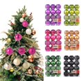thumbnail image 2 of 3cm Farfi 24 Uds. Bolas de Navidad brillantes bolas de Navidad colgantes de árbol colgantes de Navidad para decoración del hogar de fiesta, 2 of 5
