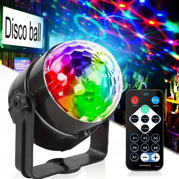 Disco Light, Strobe Light, Stage Disco Ball Sound Activated with Remote Control for Party Club Bar KTV Dance Christmas Birthday Home Decor