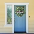 thumbnail image 4 of Welcome Sign with Artificial Wreath for Front Door Farmhouse Wreath Front Door Wall Decor Welcome Home Sign Home Decoration Outdoor Indoor Door Hanger,Housewarming Gift,11.8inch, 4 of 10