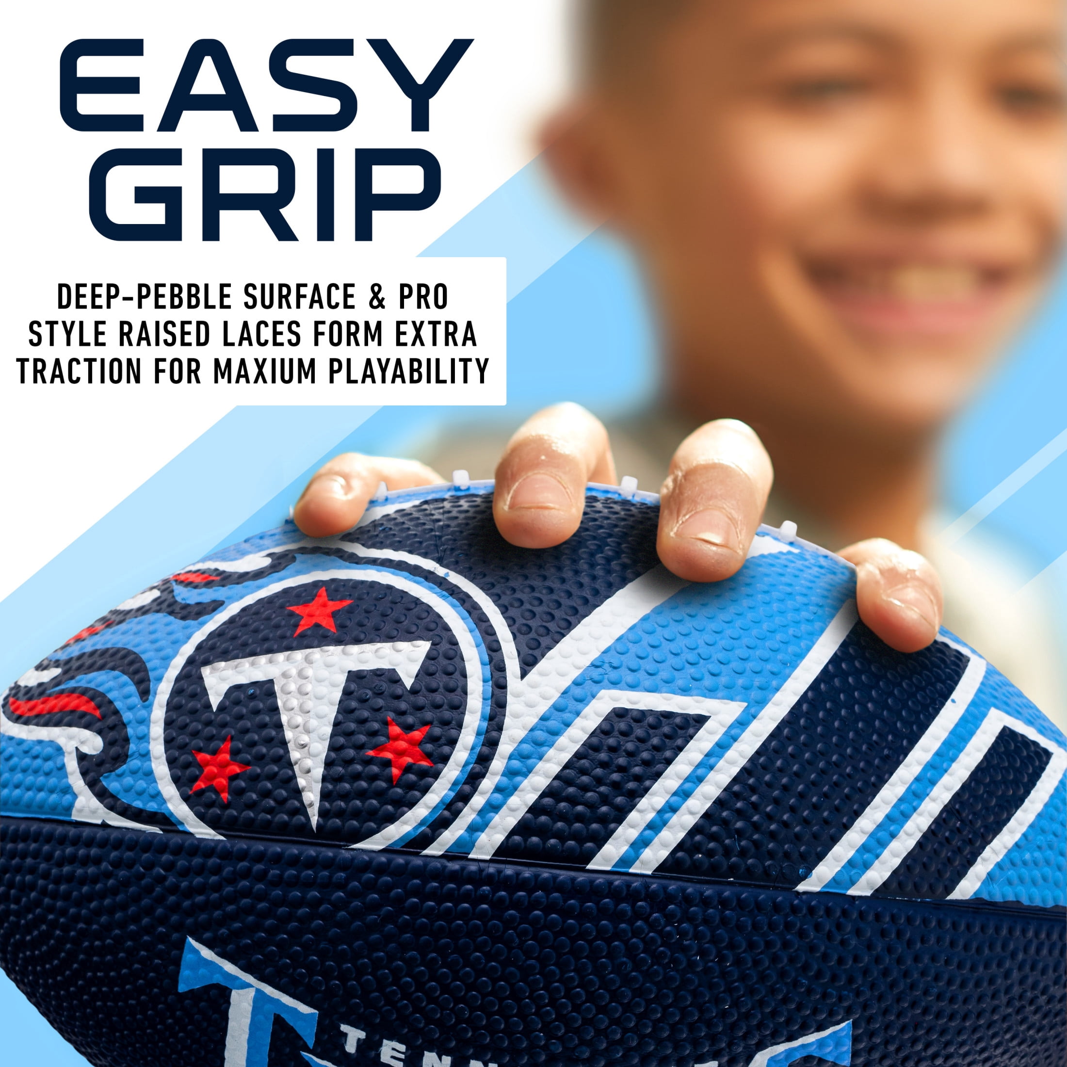 Franklin Sports NFL Tennesse Titans Football - Youth Football -  Mini 8.5" Rubber Football - Perfect for Kids - Team Logos and Colors!