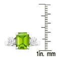 thumbnail image 3 of Sterling Silver with Peridot and Moissanite Three Stone Ring, 3 of 3