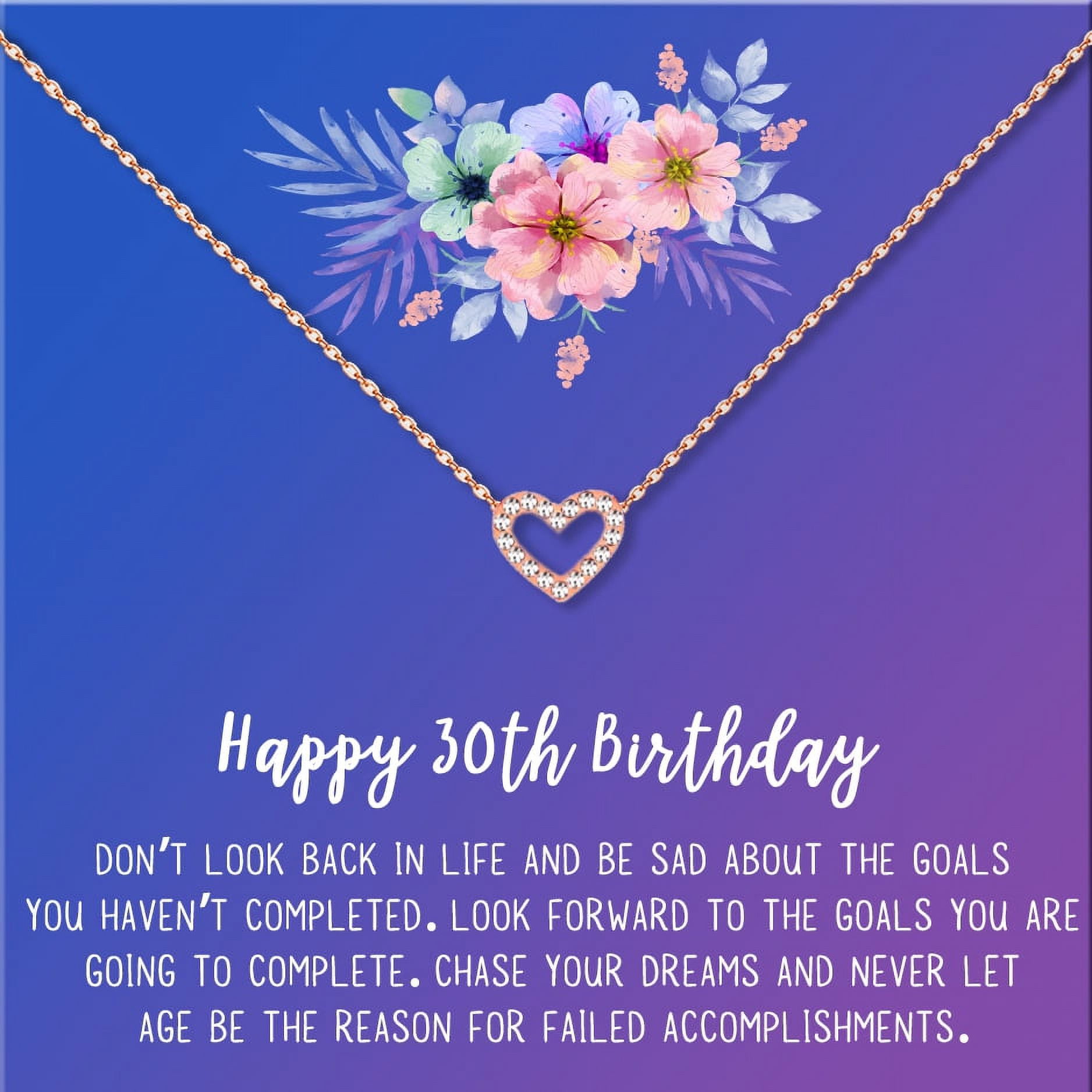 Happy 30th Birthday Gift for Her, Birthday Jewelry Gift for Mom, Gift for Friends, Jewelry Gift Set, Birthday Present, Heart Necklace with Card, Dainty Jewelry