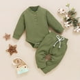 thumbnail image 4 of Diufon Newborn Baby Boy Girl Clothes Outfits Infant Knitted Long Sleeve Bodysuit and Drawstring Pants Sets, 4 of 7