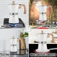 thumbnail image 6 of Zulay Kitchen Italian Style 5.5 Espresso Cup Moka Pot Classic Stovetop Espresso Maker White, 6 of 7