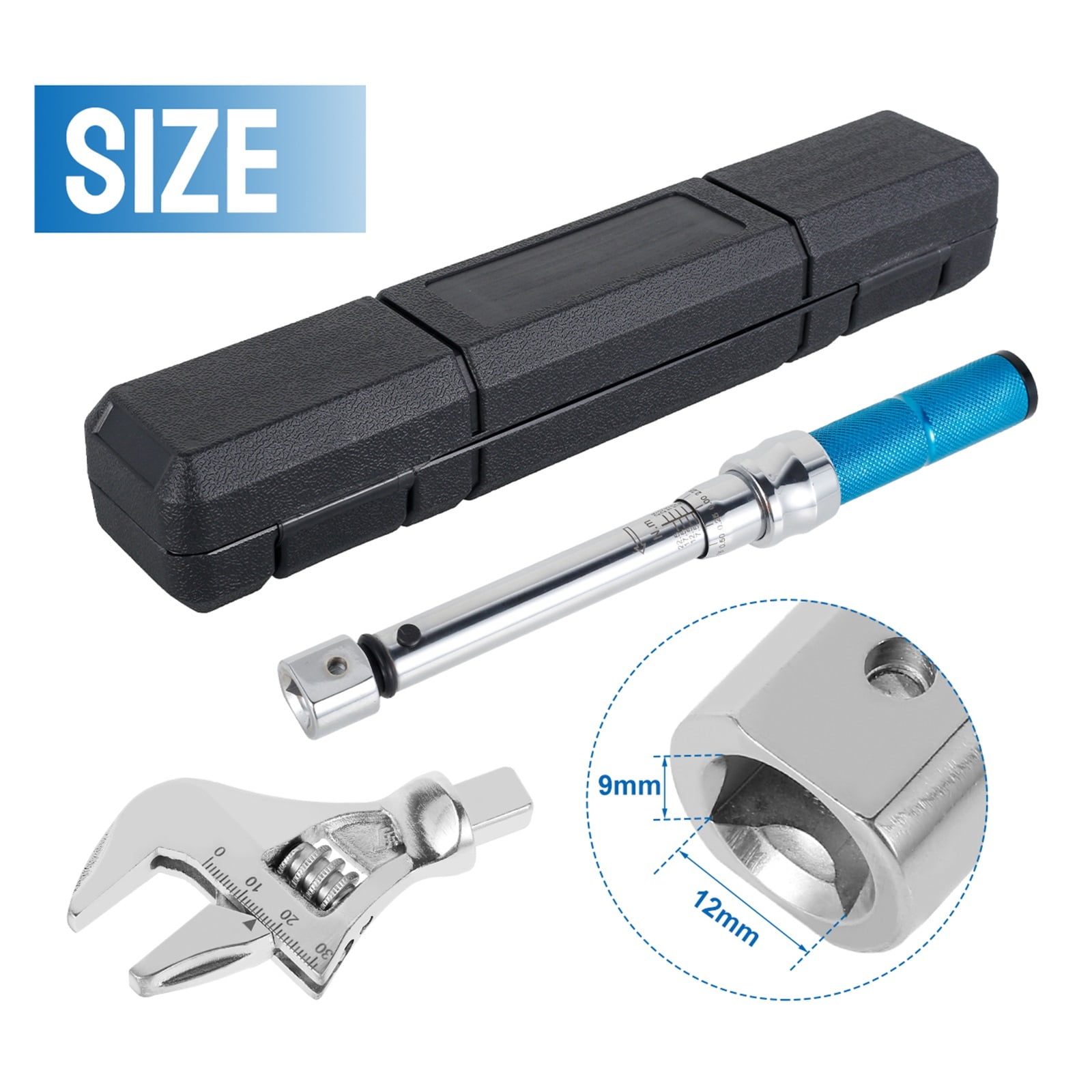 Digital Torque Adapter,Digital Adjustable Torque Wrench Steel Open End Interchangeable Head Torque Wrench Spanner Hand Tools For Bicycle Car Repair ,Precision & Robust
