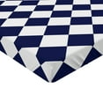 thumbnail image 2 of Ambesonne Blue Fitted Sheet, Old Home Tile Inspired, Full Size, Navy Blue and White, 2 of 3