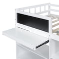 thumbnail image 5 of Kumix Loft Bed Twin Size, Low Loft Bed with Rolling Desk, Shelf and Drawers for Teens Adults, Wood Loft Bed with Full Length Guardrail and Ladder for Bedroom, Noise-Free, White, 5 of 7