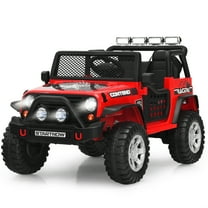 Costway 12V Kids Ride On Truck Remote Control Electric Car with Lights&Music Red