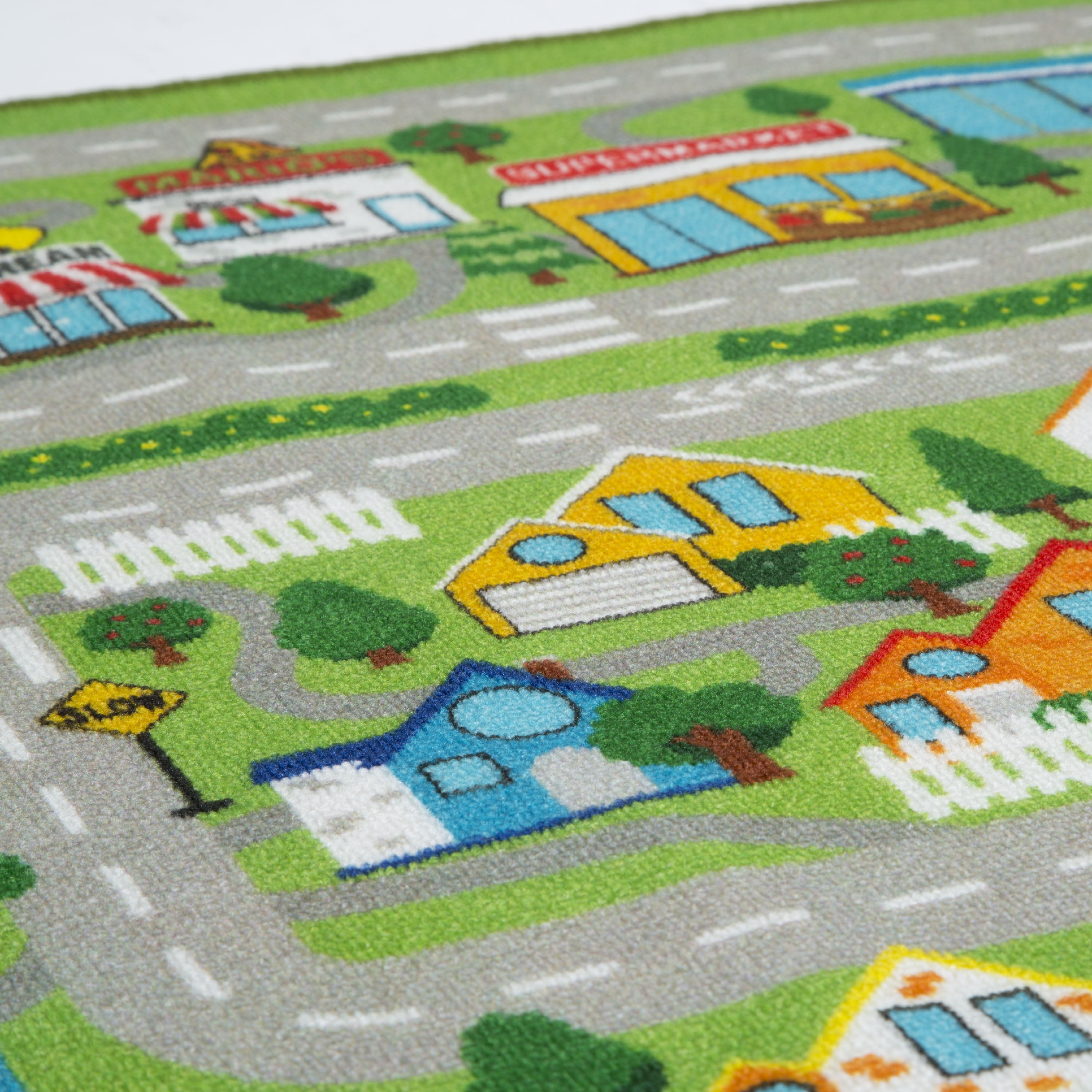 Delta Children Large Road Map Activity Rug for Girls and Boys - 54-Inch L x 39-Inch W Beach Town (3404)
