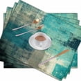 thumbnail image 4 of Turquoise and Grey Modern Art Placemats Set of 4 Teal Placemats Heat Resistant Non-Slip Dining Placemats Washable Table Mats for Home Kitchen Décor, 4 of 5